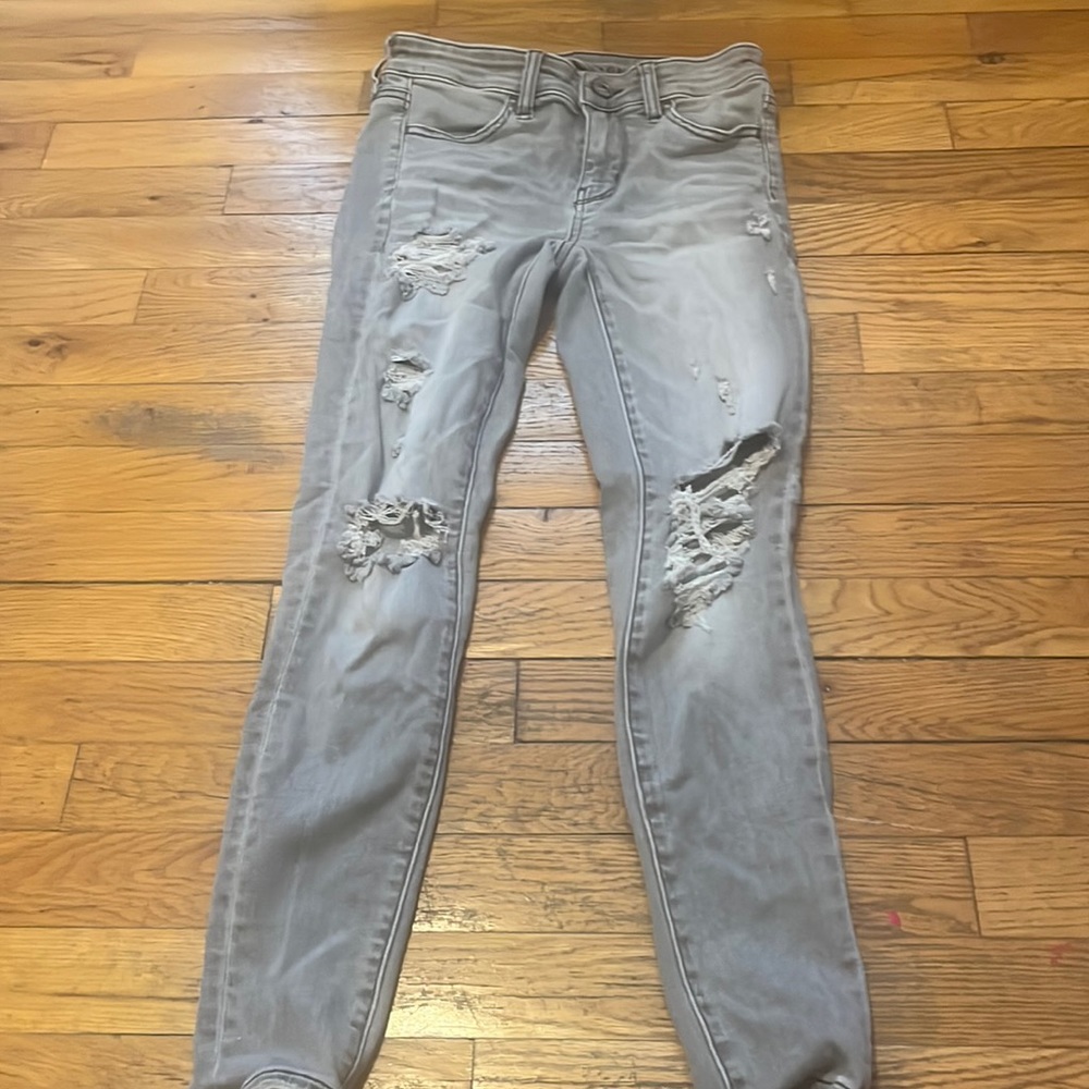 Grey American Eagle Skinny Jeans